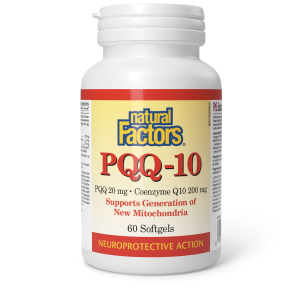 Natural Factors PQQ-10  PQQ 20 mg Coenzyme Q10 200mg  60 Softgels