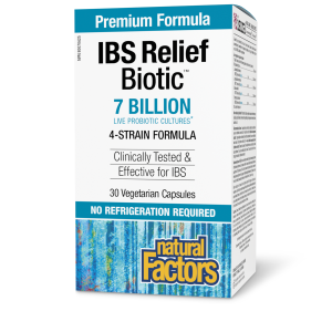 Natural Factors IBS Relief Biotic?   7 Billion Live Probiotic Cultures  30 Vegetarian Capsules