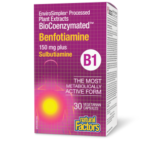 Natural Factors BioCoenzymated Benfotiamine B1 plus Sulbutiamine150 mg 30 Vegetarian Capsules