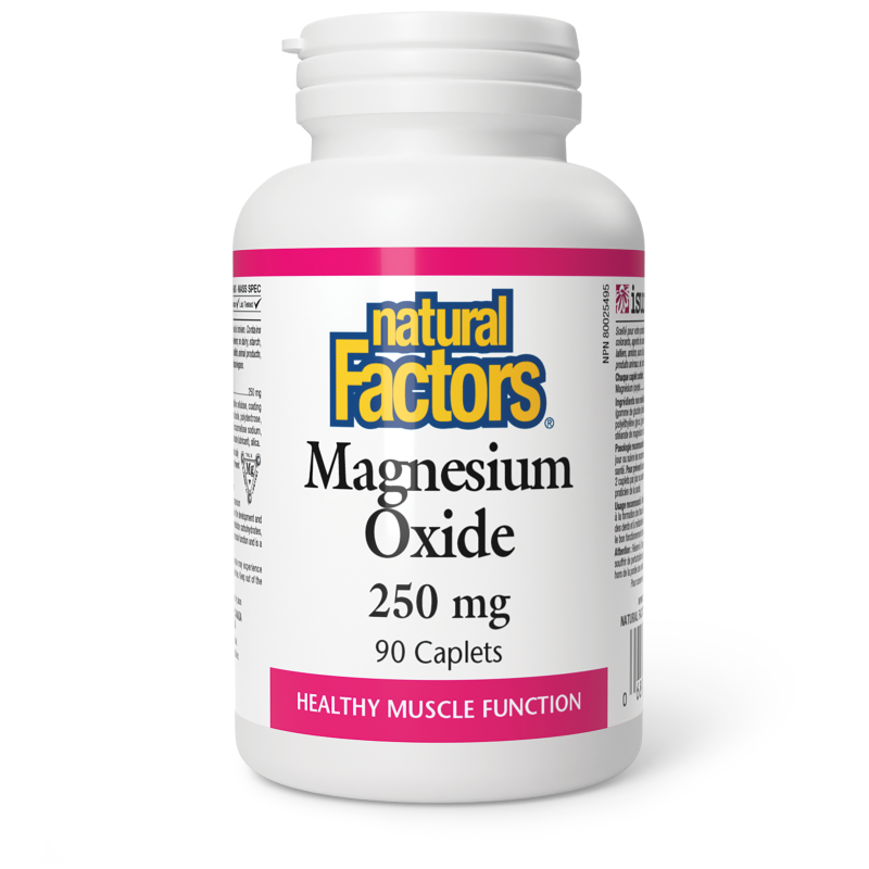Natural Factors Magnesium Oxide  250 mg  90 Caplets