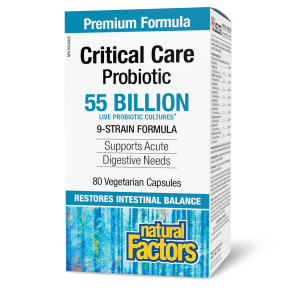 Natural Factors Critical Care Probiotic  55 Billion Live Probiotic Cultures  80 Vegetarian Capsules