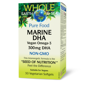 Whole Earth & Sea Marine DHA Vegan Omega-3  300mg 30 Vegetarian Softgels