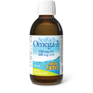 Natural Factors Omega-3  750 mg EPA/500 mg DHA  200 mL Liquid Coconut Lime