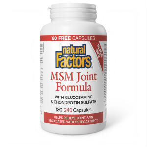 Natural Factors MSM Joint Formula    With Glucosamine & Chondroitin Sulfates     240 Capsules