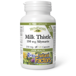 Natural Factors Milk Thistle 150 mg Silymarin  250 mg  120 Capsules