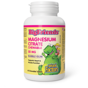 Natural Factors Chewable Magnesium Citrate  50 mg  60 Chewable Tablets Bubble gum