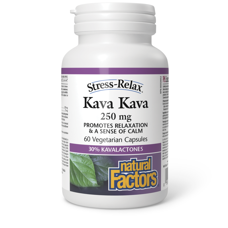 Natural Factors Kava Kava  250 mg  60 Vegetarian Capsules