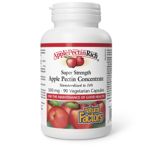 Natural Factors ApplePectinRich Super Strength Apple Pectin Concentrate 500mg  90 Vegetarian Capsules