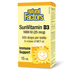 Natural Factors SunVitamin D3 Drops  1000 IU  15 mL Liquid