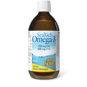Natural Factors Omega-3  750 mg EPA / 500 mg DHA  500 mL Liquid Lemon Meringue
