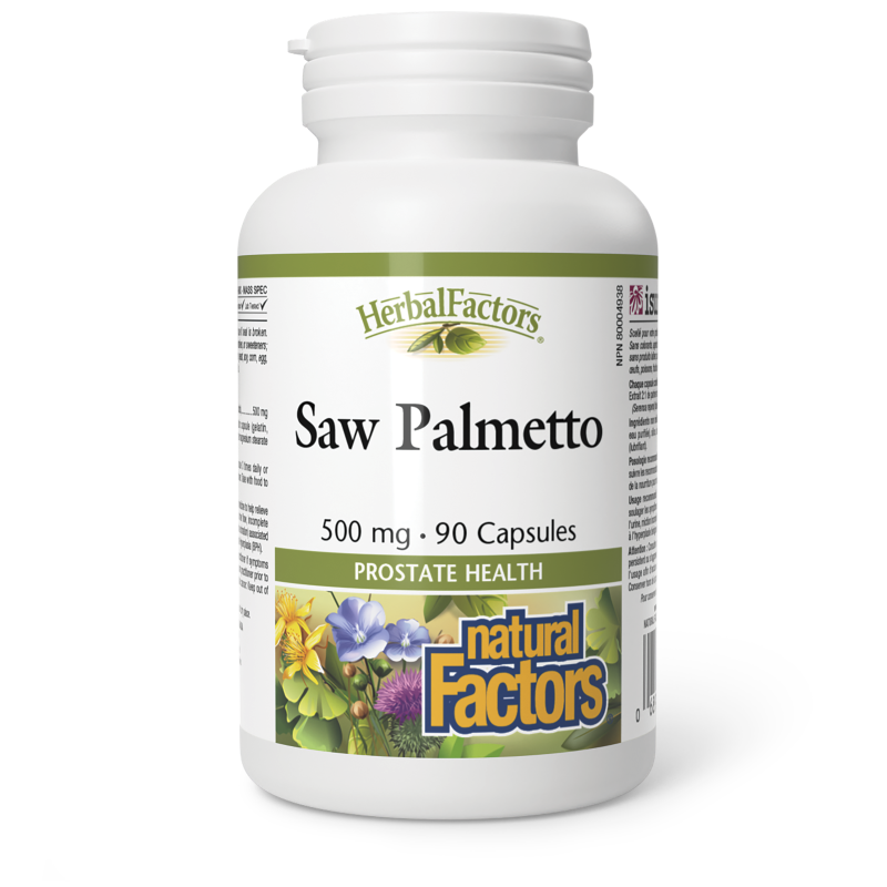 Natural Factors Saw Palmetto   500 mg  90 Capsules