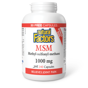 Natural Factors MSM Methyl-sulfonyl-methane  1000 mg  240 Capsules