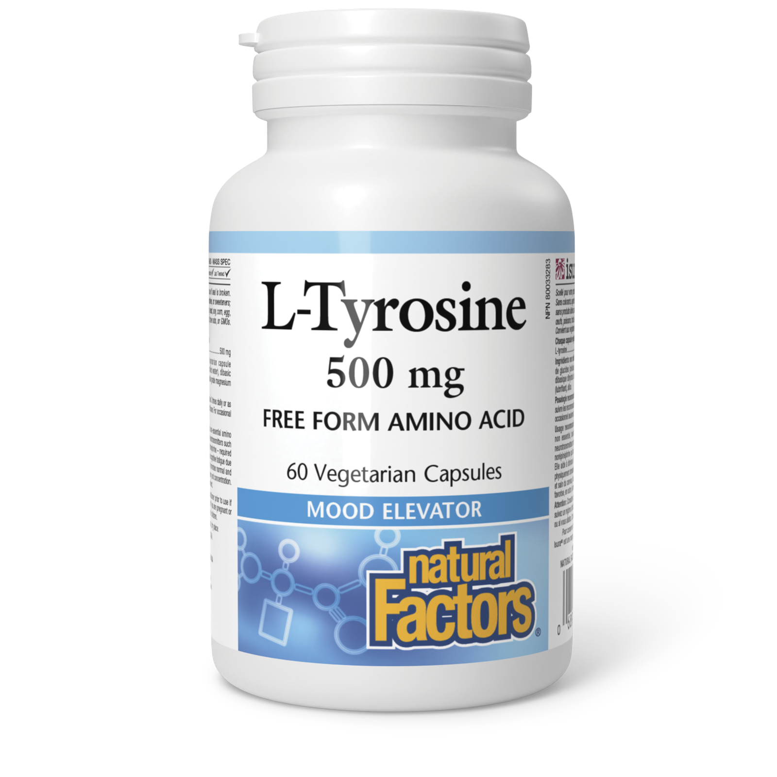 Natural Factors L-Tyrosine 500 mg 60 Vegetarian Capsules