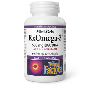 Natural Factors RxOmega-3 Mini-Gels  500 mg  60 Enteripure? Softgels