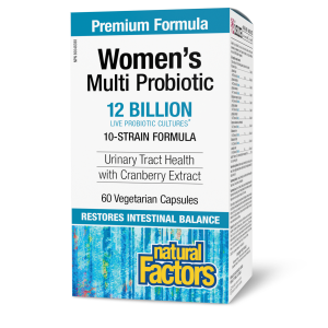 Natural Factors Women's Multi Probiotic   12 Billion Live Probiotic Cultures  60 Vegetarian Capsules