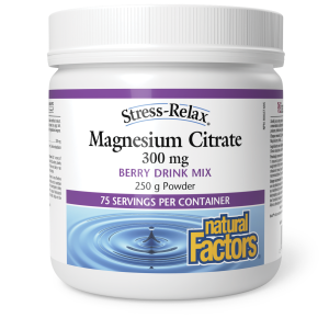 Natural Factors Magnesium Citrate  300 mg  250 g Powder Berry Flavour