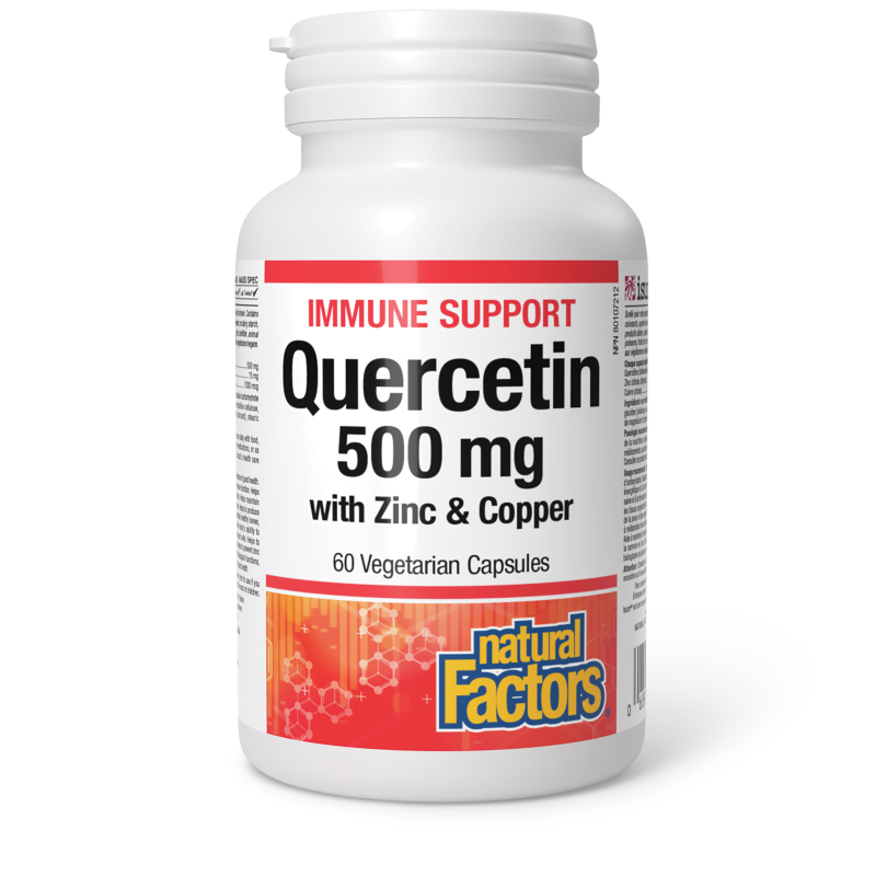 Natural Factors Quercetin  with Zinc & Copper   500 mg  60 Vegetarian Capsules