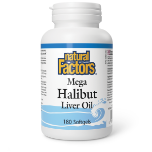 Natural Factors Mega Halibut Liver Oil   180 Softgels