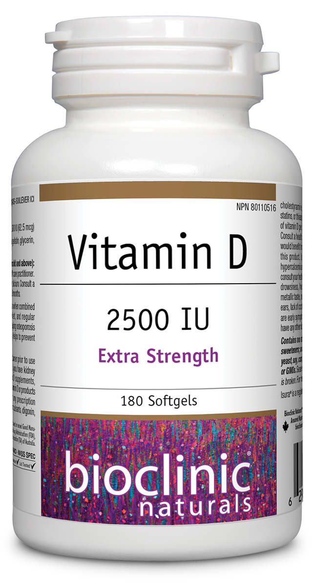 BioClinic Naturals® Vitamin D3 2500 IU 180 Softgels