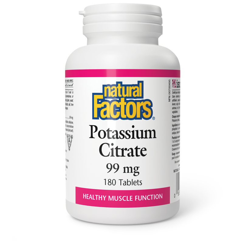 Natural Factors Potassium Citrate  99 mg  180 Tablets