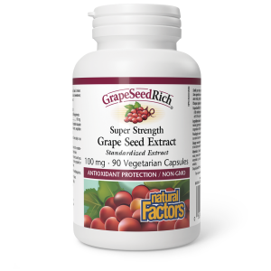 Natural Factors GrapeSeedRich  Super Strength Grape Seed Extract 100mg  90 Vegetarian Capsules