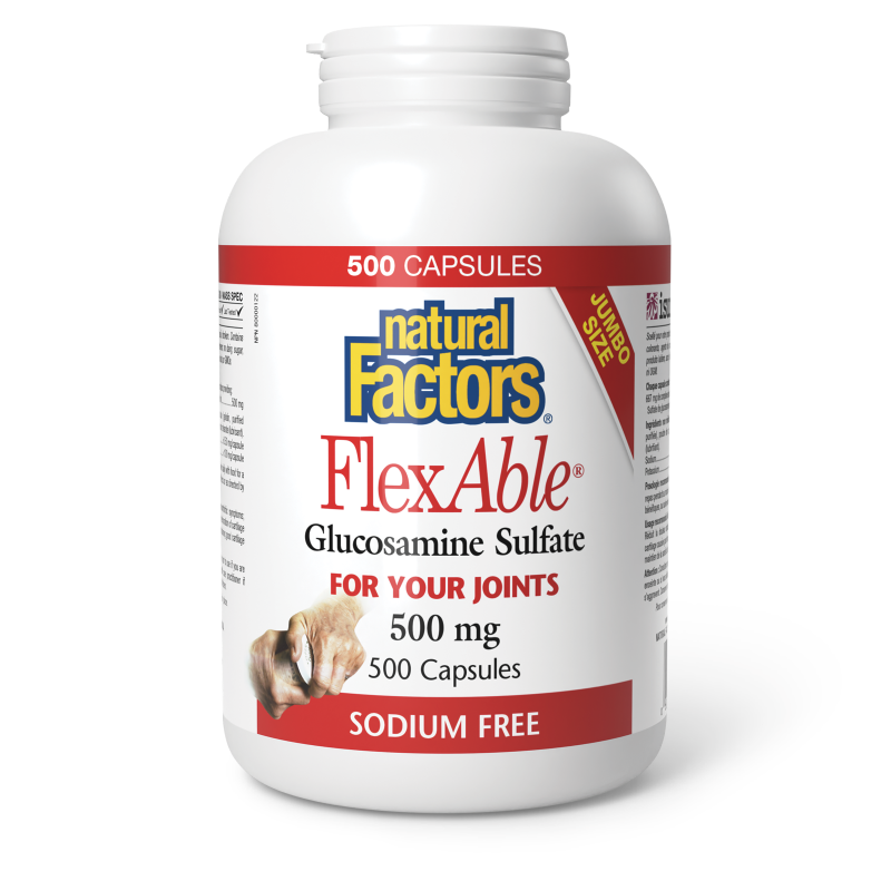 Natural Factors FlexAble? Glucosamine Sulfate  500 mg  500 Capsules