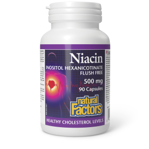 Natural Factors Niacin   Inositol Hexanicotinate Flush Free   500 mg  90 Capsules