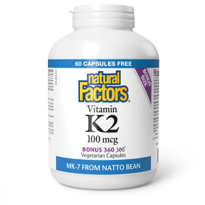 Natural Factors Vitamin K2  100 mcg  360 Vegetarian Capsules