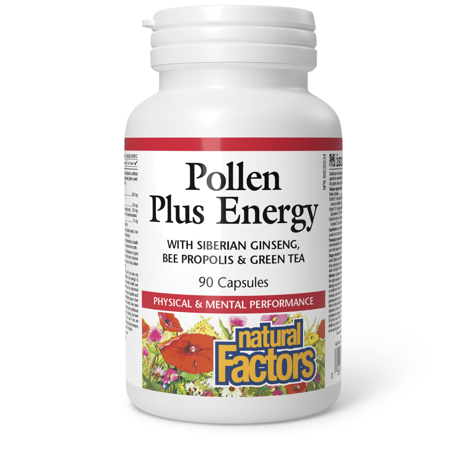 Natural Factors Pollen Plus Energy 90 Capsules