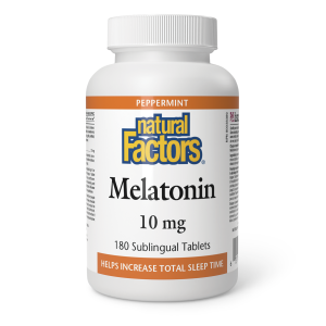 Natural Factors Melatonin  10 mg  180 Sublingual Tablets Peppermint