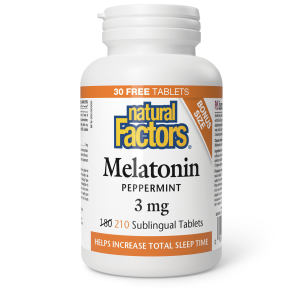 Natural Factors Melatonin   3 mg  210 Sublingual Tablets Peppermint