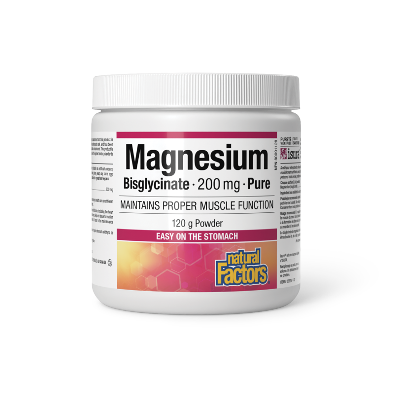 Natural Factors Magnesium Bisglycinate Pure  200 mg  145 g Powder