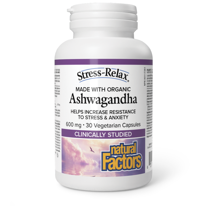 Natural Factors Ashwagandha  600 mg  30 Vegetarian Capsules