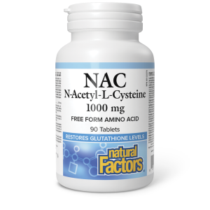 Natural Factors NAC  1000 mg  90 Tablets