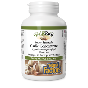 Natural Factors GarlicRich Super Strength Garlic Concentrate  500mg  90 Enteripure Softgels