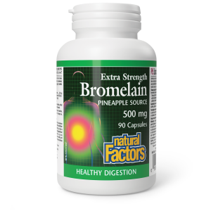 Natural Factors Bromelain Extra Strength  Pineapple Source   500 mg  90 Capsules