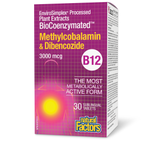 Natural Factors BioCoenzymated Methylcobalamin & Dibencozide B12  3000mcg  30 Sublingual Tablets
