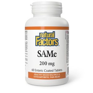 Natural Factors SAMe   200 mg  60 Enteric Coated Tablets