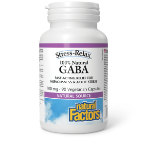 Natural Factors 100% Natural GABA   100 mg  90 Vegetarian Capsules