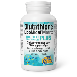 Natural Factors Glutathione  LipoMicel Matrix  300 mg  60 Liquid Softgels