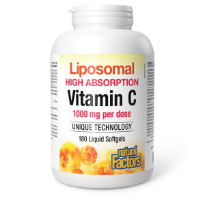 Natural Factors Liposomal Vitamin C High Absorption  1000 mg per dose  180 Liquid Softgels