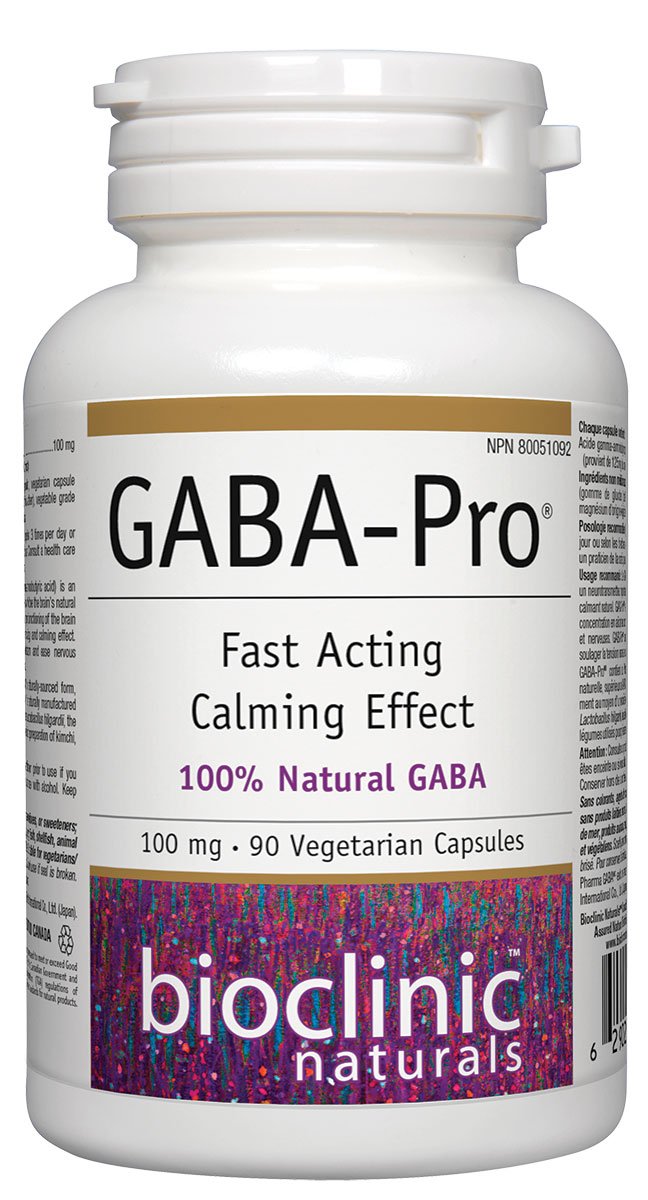 BioClinic Naturals® GABA-Pro® 100% Natural GABA 100 mg 90 Vegetarian Capsules