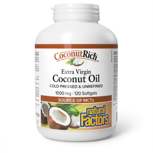 Natural Factors CoconutRich?  Extra Virgin Coconut Oil  1000 mg  120 Softgels