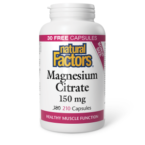 Natural Factors Magnesium Citrate  150 mg  210 Capsules