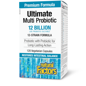 Natural Factors Ultimate Multi Probiotic   12 Billion Live Probiotic Cultures  120 Vegetarian Capsules
