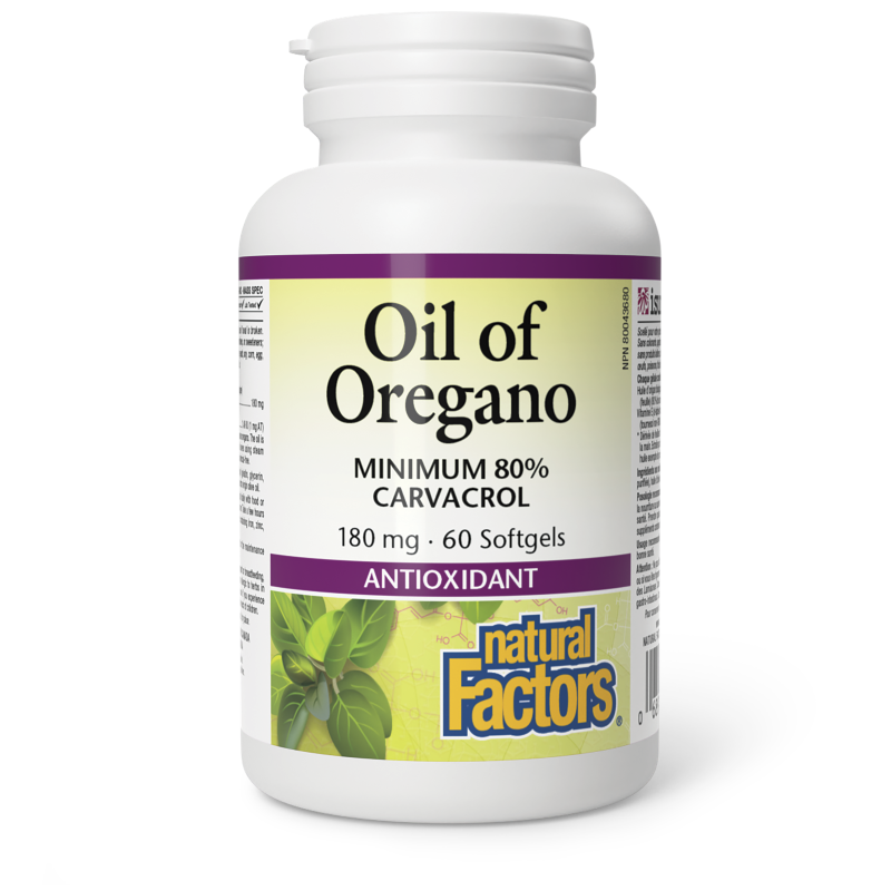 Natural Factors Oil of Oregano   180 mg  60 Softgels