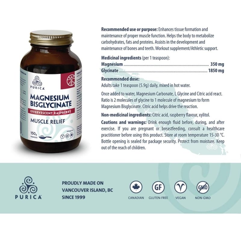 PURICA Effervescent Magnesium Raspberry 150g - Image 2