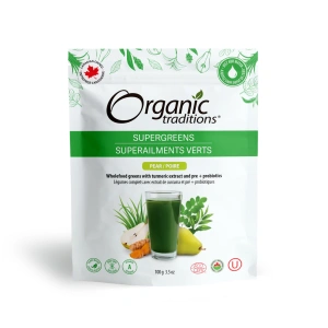 Organic Traditions Supergreens Pear 100g