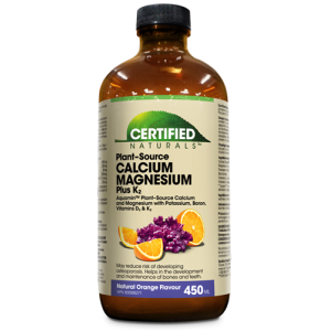 Certified Naturals™ Calcium Magnesium Plus K2 Liquid (Orange) 450 ml with Aquamin