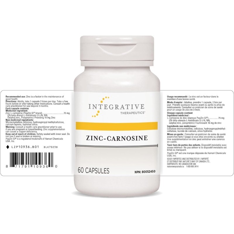 Integrative Therapeutics Zinc L-Carnosine 75mg - Image 2